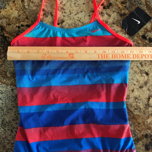NEW! NIKE One Piece Girls Swimsuit Size 14 Blue/Red Athletic Swim Team Practice - Picture 7 of 7